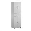 SystemBuild Lonn Storage Cabinet with Drawer in Dove Gray