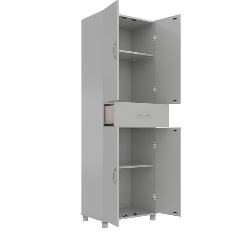 SystemBuild Lonn Storage Cabinet with Drawer in Dove Gray