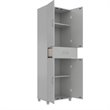 SystemBuild Lonn Storage Cabinet with Drawer in Dove Gray