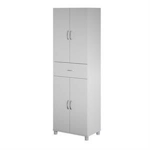 SystemBuild Lonn Storage Cabinet with Drawer in Dove Gray