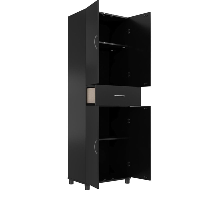 SystemBuild Lonn Storage Cabinet with Drawer in Black