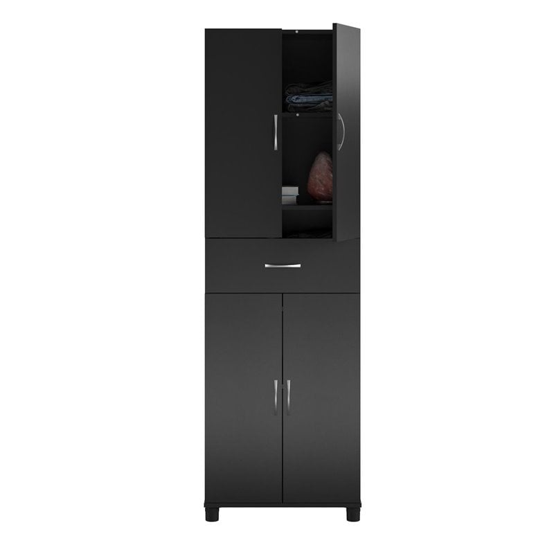 SystemBuild Lonn Storage Cabinet with Drawer in Black