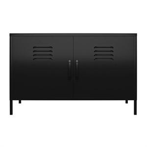 systembuild bonanza 2 door metal locker accent cabinet in black