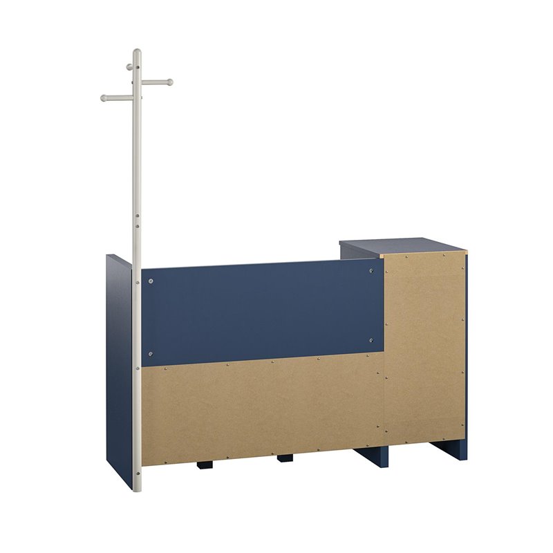 Ameriwood Home Nathan Storage Bench and Coat Rack in Navy