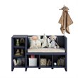 Ameriwood Home Nathan Storage Bench and Coat Rack in Navy