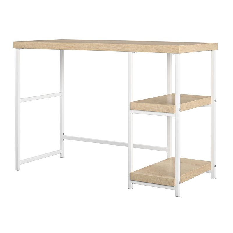 Ameriwood Home Vivian Desk with Reversible Shelves in Blonde Oak