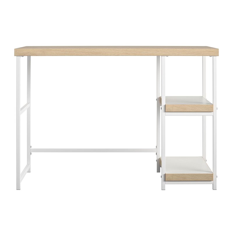 Ameriwood Home Vivian Desk with Reversible Shelves in Blonde Oak