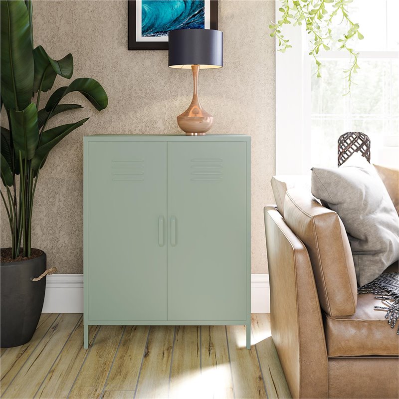 SystemBuild Bonanza 2-Door Metal Locker Storage Cabinet in Pale Green