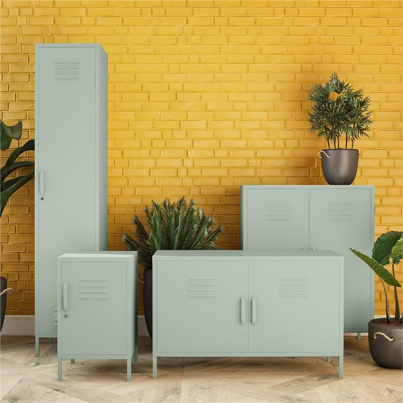 SystemBuild Bonanza 2-Door Metal Locker Storage Cabinet in Pale Green