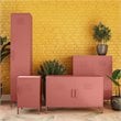 SystemBuild Bonanza 2 Door Metal Locker Storage Cabinet in Terracotta