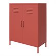 SystemBuild Bonanza 2 Door Metal Locker Storage Cabinet in Terracotta