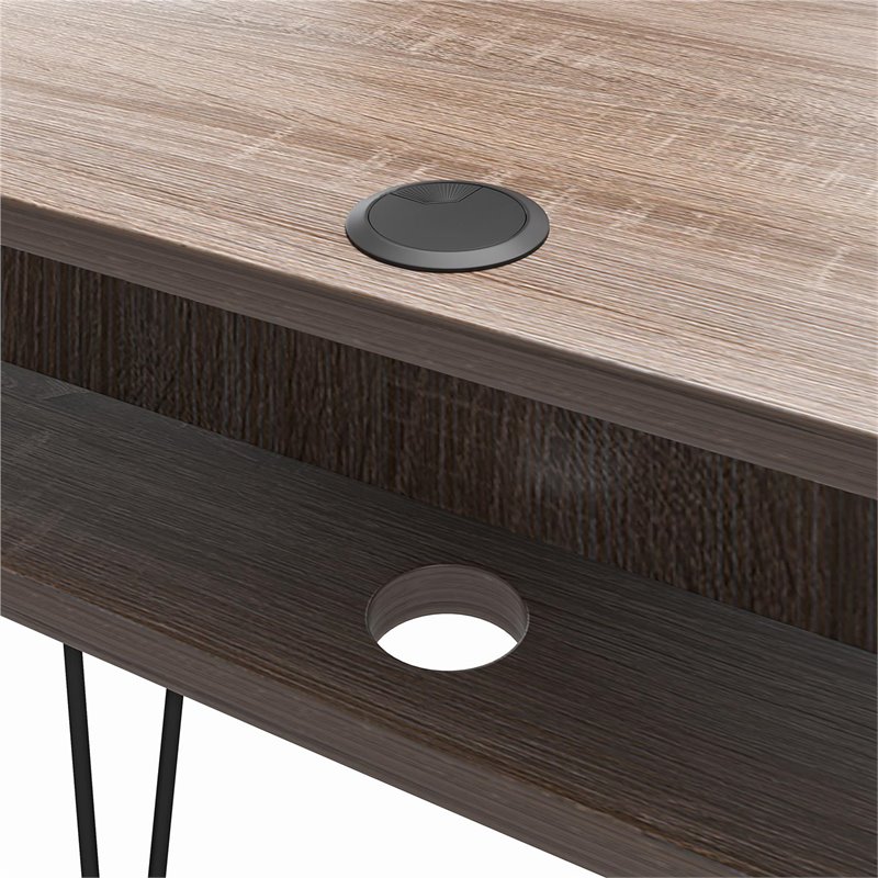 Ameriwood Home Joshua Computer Desk with Storage in Weathered Oak