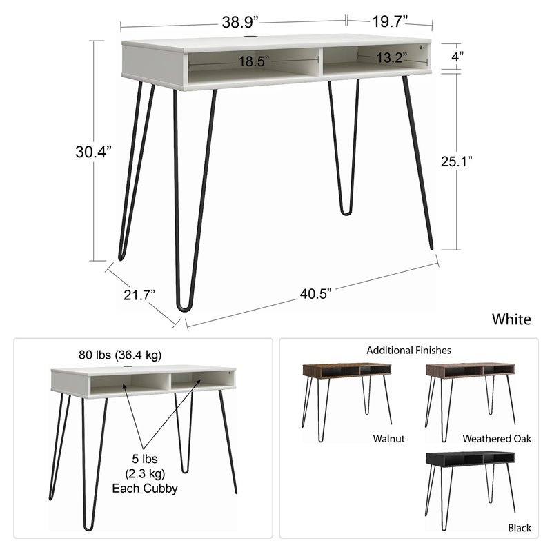 Ameriwood Home Joshua Computer Desk with Storage in Weathered Oak