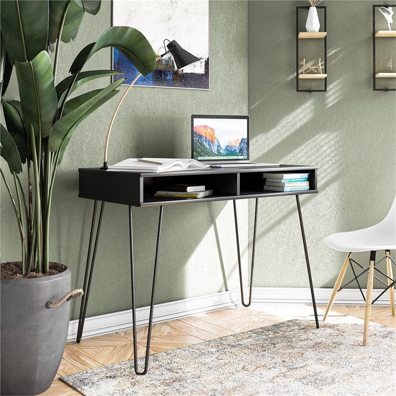 Ameriwood Home Joshua Computer Desk with Storage in Black