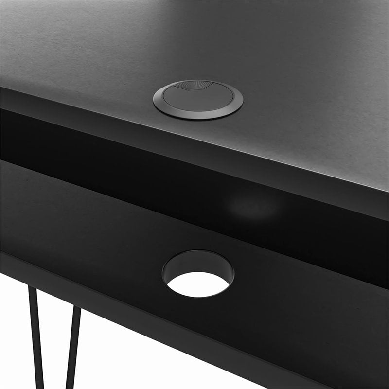 Ameriwood Home Joshua Computer Desk with Storage in Black