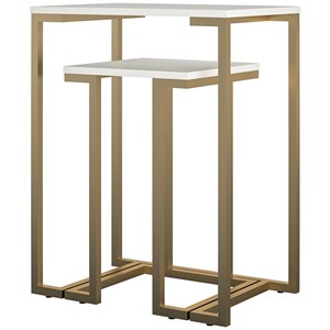 CosmoLiving by Cosmopolitan Camila Nesting Tables/Laptop Desk in White