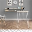 Ameriwood Home Haven L Desk with Riser in Natural/White