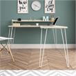 Ameriwood Home Haven L Desk with Riser in Natural/White