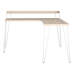 ameriwood home haven l desk with riser in natural/white