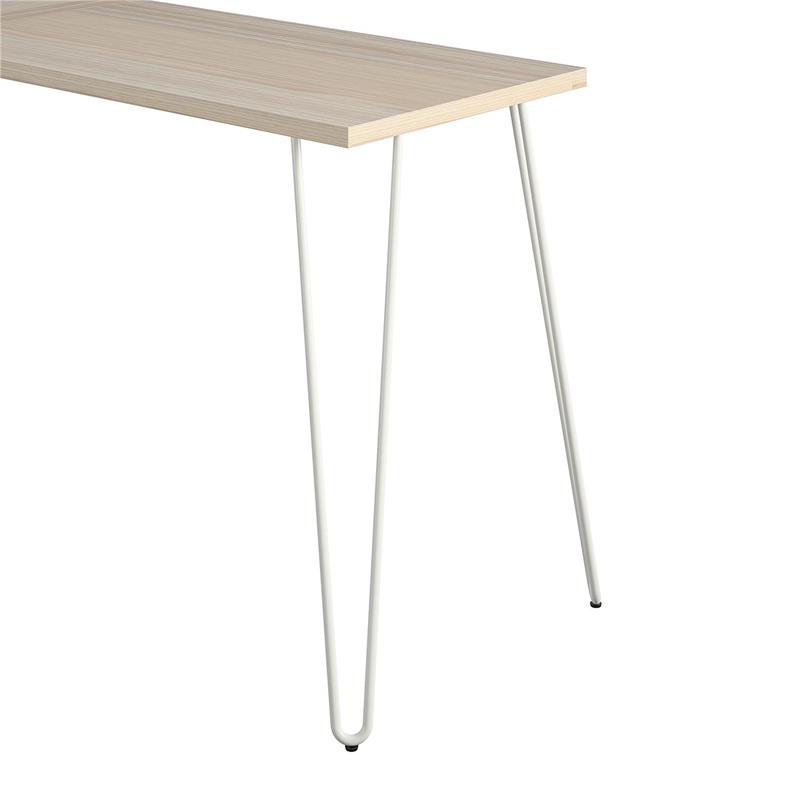 Ameriwood Home Haven L Desk with Riser in Natural/White