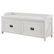 SystemBuild Farmington Entryway Storage Bench in Ivory Pine | Cymax ...
