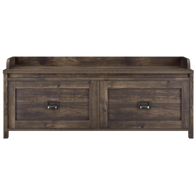 SystemBuild Farmington Entryway Storage Bench in Rustic