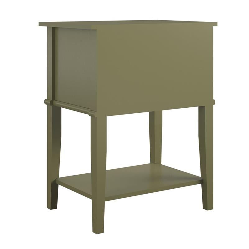 Ameriwood Home Franklin Accent Table with 2 Drawers in Olive Green
