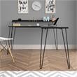 Ameriwood Home Haven L Desk with Riser in Black Oak