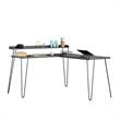 Ameriwood Home Haven L Desk with Riser in Black Oak