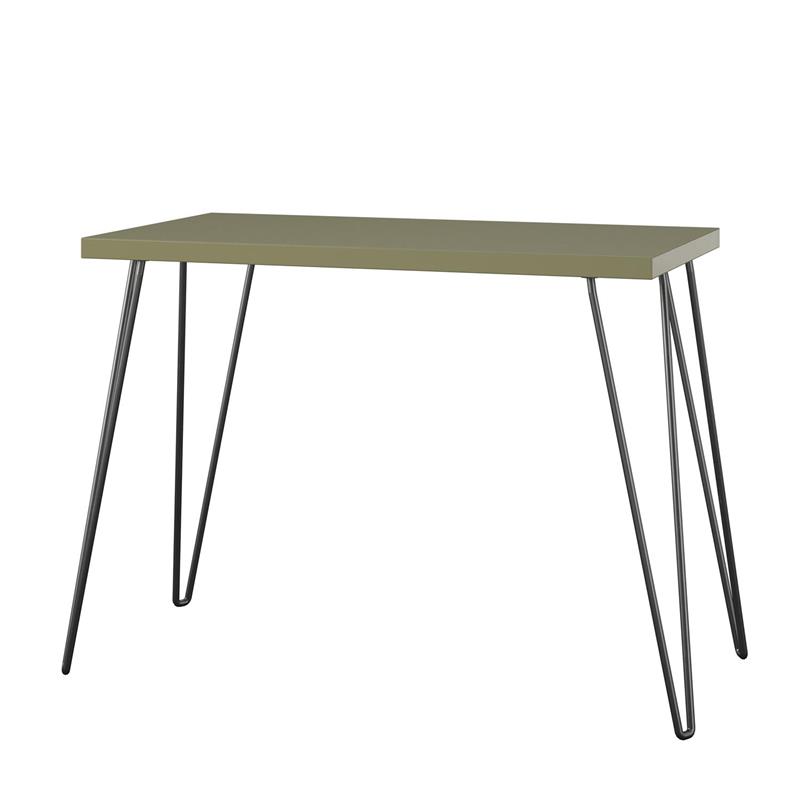 Ameriwood Home Owen Retro Writing Desk with Metal Hairpin Legs Olive