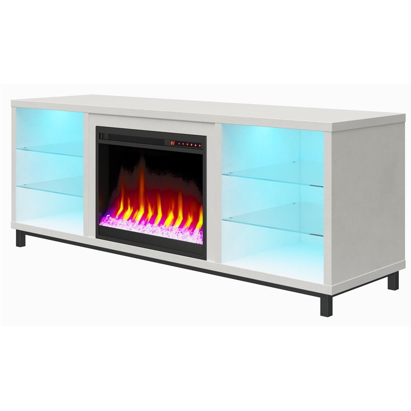 Ameriwood Home Lumina Fireplace TV Stand for TVs up to 70" Wide White 