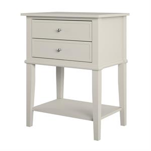 ameriwood home franklin accent table with 2 drawers in taupe