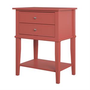 ameriwood home franklin accent table with 2 drawers in terracotta