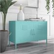 Novogratz Cache 2 Door Metal Locker Accent Cabinet in Mint