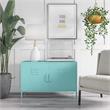 Novogratz Cache 2 Door Metal Locker Accent Cabinet in Mint