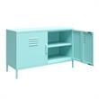 Novogratz Cache 2 Door Metal Locker Accent Cabinet in Mint