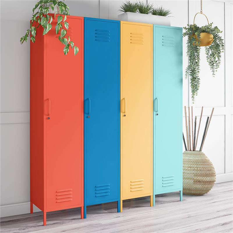 Novogratz Cache Single Metal Locker Storage Cabinet in Orange