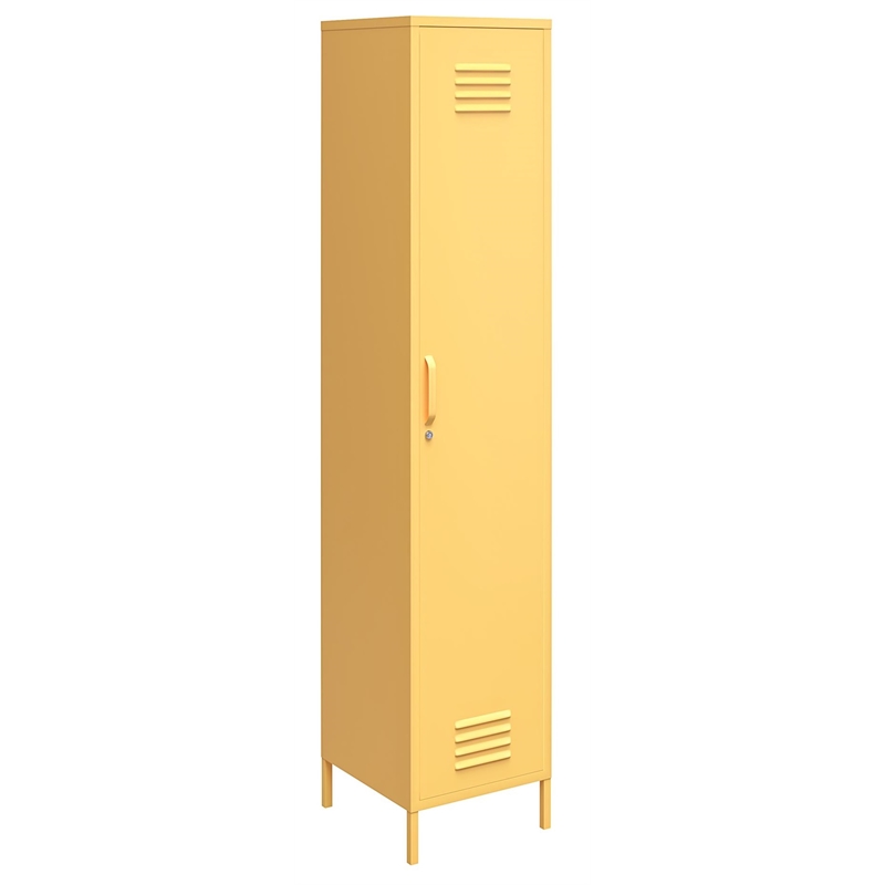 Novogratz Cache Single Metal Locker Storage Cabinet in Yellow