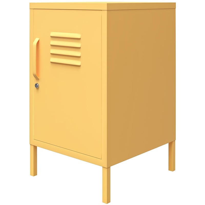 Novogratz Cache Metal Locker End Table in Yellow