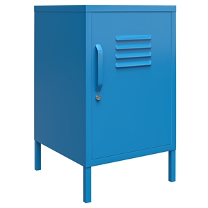 novogratz cache metal locker end table in blue