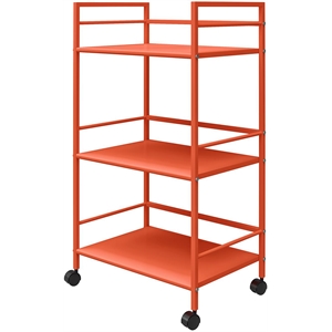 novogratz cache metal rolling cart in orange