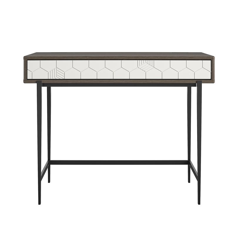 CosmoLiving by Cosmopolitan Olivia Computer Desk in Gray Oak