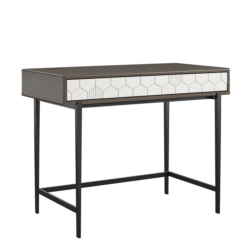 CosmoLiving by Cosmopolitan Olivia Computer Desk in Gray Oak