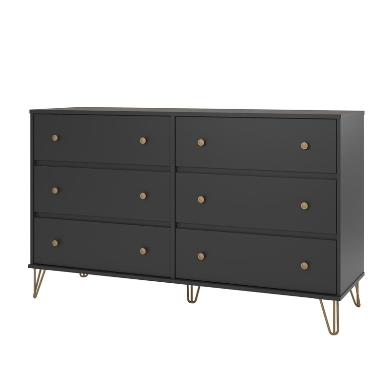 Novogratz Owen 6 Drawer Dresser in Black