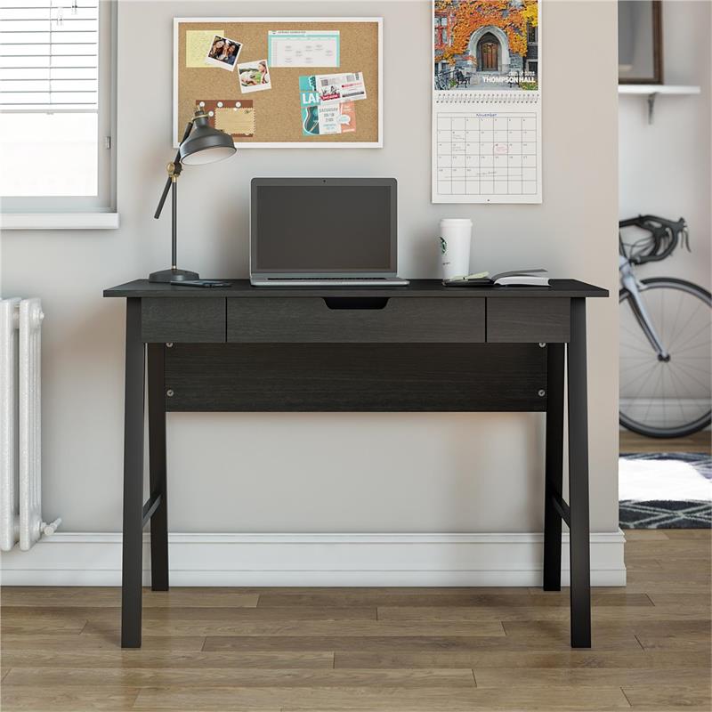 Ameriwood Home Oxford Computer Desk with Drawer in Black Oak