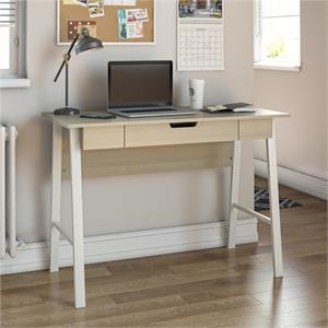 ameriwood home oxford computer desk with drawer in pale oak