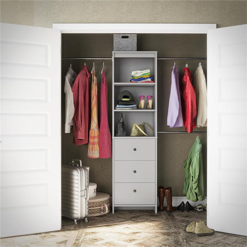 Systembuild Beckett Closet Storage Organizer in Dove Gray