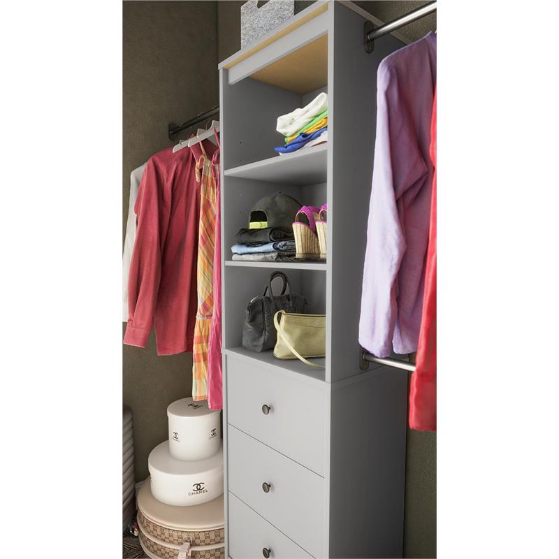 Systembuild Beckett Closet Storage Organizer in Dove Gray