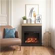Ameriwood Home Mateo Fireplace with Mantel in Black with Natural Mantel