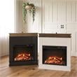 Ameriwood Home Mateo Fireplace with Mantel in Black with Natural Mantel